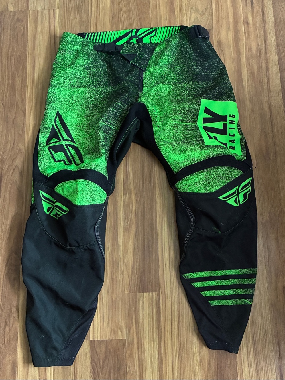 Fly Racing Kinetic Noiz Motocross Pants Neon Green Black Size 38 MX Dirt Bike